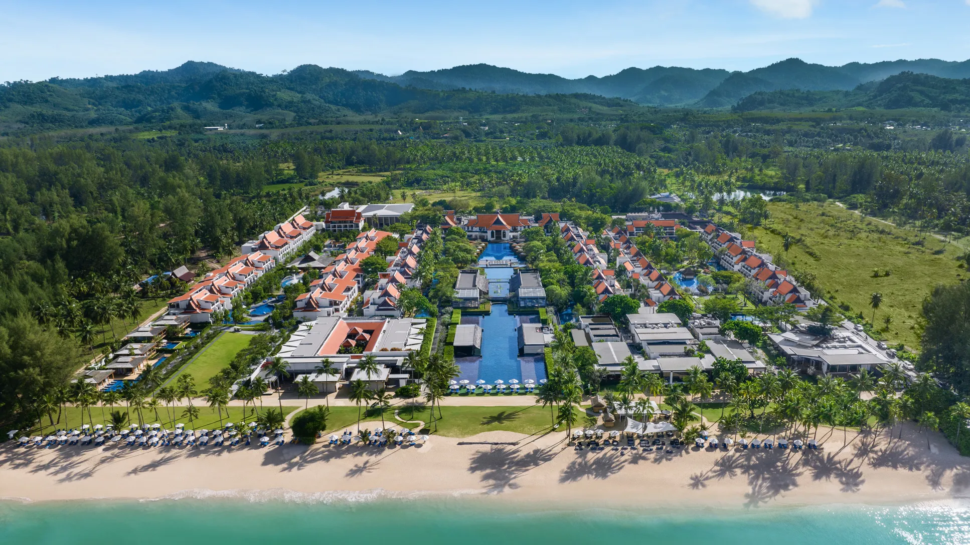 JW Marriott Khao Lak Drone From the sea towards the mountain