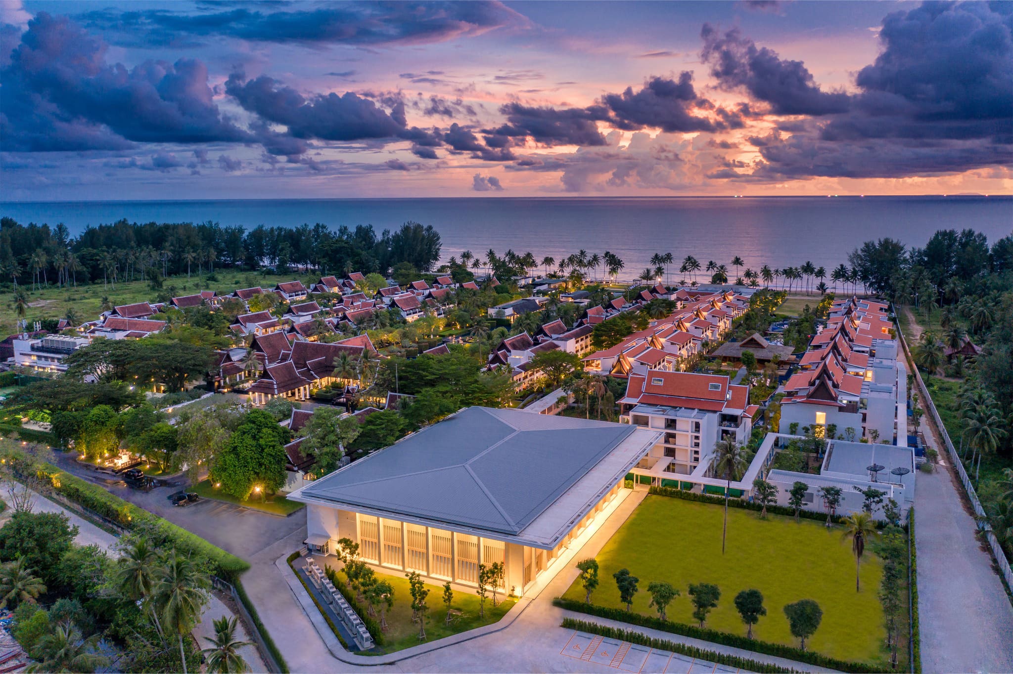 JW Khao Lak Resort Aerial Twilight View